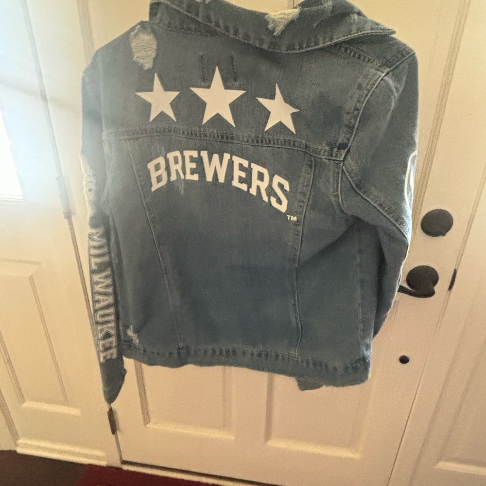 Distressed Denim Jacket With Patch - image 2